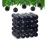 Relaxdays Boule de Noël, lot Pratique de 100, Plastique Robuste, pour décorer Le Sapin, diamètre : 6 cm, Noire