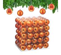 Relaxdays Boule de Noël, lot Pratique de 100, Plastique Robuste, pour décorer Le Sapin, diamètre : 6 cm, Orange