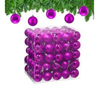 Relaxdays Boule de Noël, lot Pratique de 100, Plastique Robuste, pour décorer Le Sapin, diamètre : 6 cm, Violette