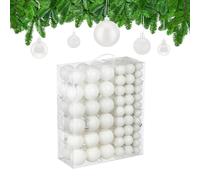 Relaxdays Boule de Noël, lot Pratique de 138, en Plastique, pour décorer Votre Sapin comme il se Doit, Blanche
