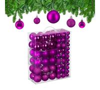 Relaxdays Boule de Noël, lot Pratique de 138, en Plastique, pour décorer Votre Sapin comme il se Doit, Violette