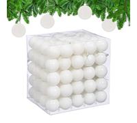 Relaxdays Boule de Noël, lot Pratique de 50, en Plastique Robuste, pour Le Sapin, diamètre : 6 cm, Blanche