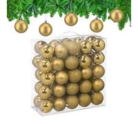 Relaxdays Boule de Noël, lot Pratique de 50, en Plastique Robuste, pour Le Sapin, diamètre : 6 cm, dorée