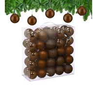 Relaxdays Boule de Noël, lot Pratique de 50, en Plastique Robuste, pour Le Sapin, diamètre : 6 cm, Marron