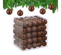 Relaxdays Boule de Noël, lot Pratique de 50, en Plastique Robuste, pour Le Sapin, diamètre : 6 cm, Marron