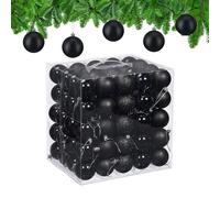 Relaxdays Boule de Noël, lot Pratique de 50, en Plastique Robuste, pour Le Sapin, diamètre : 6 cm, Noire