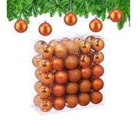 Relaxdays Boule de Noël, lot Pratique de 50, en Plastique Robuste, pour Le Sapin, diamètre : 6 cm, Orange