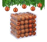 Relaxdays Boule de Noël, lot Pratique de 50, en Plastique Robuste, pour Le Sapin, diamètre : 6 cm, Orange
