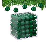 Relaxdays Boule de Noël, lot Pratique de 50, en Plastique Robuste, pour Le Sapin, diamètre : 6 cm, Vert foncé