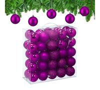 Relaxdays Boule de Noël, lot Pratique de 50, en Plastique Robuste, pour Le Sapin, diamètre : 6 cm, Violette