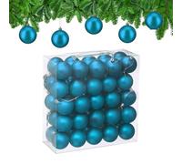 Relaxdays Boule de Noël, lot Pratique de 50, Mate, Plastique Robuste, pour Le Sapin, diamètre : 6 cm, Bleu Cyan