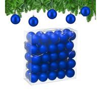 Relaxdays Boule de Noël, lot Pratique de 50, Mate, Plastique Robuste, pour Le Sapin, diamètre : 6 cm, Bleu Roi