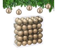 Relaxdays Boule de Noël, lot Pratique de 50, Mate, Plastique Robuste, pour Le Sapin, diamètre : 6 cm, Champagne