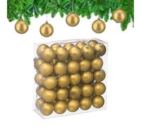 Relaxdays Boule de Noël, lot Pratique de 50, Mate, Plastique Robuste, pour Le Sapin, diamètre : 6 cm, dorée