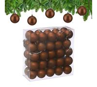 Relaxdays Boule de Noël, lot Pratique de 50, Mate, Plastique Robuste, pour Le Sapin, diamètre : 6 cm, Marron