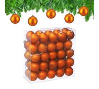 Relaxdays Boule de Noël, lot Pratique de 50, Mate, Plastique Robuste, pour Le Sapin, diamètre : 6 cm, Orange