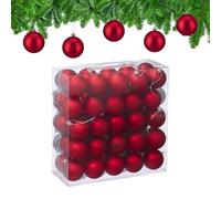 Relaxdays Boule de Noël, lot Pratique de 50, Mate, Plastique Robuste, pour Le Sapin, diamètre : 6 cm, Rouge