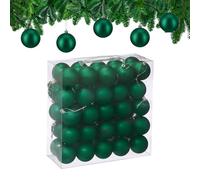 Relaxdays Boule de Noël, lot Pratique de 50, Mate, Plastique Robuste, pour Le Sapin, diamètre : 6 cm, Vert foncé