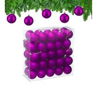 Relaxdays Boule de Noël, lot Pratique de 50, Mate, Plastique Robuste, pour Le Sapin, diamètre : 6 cm, Violette