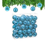 Relaxdays Boule de Noël, lot Pratique de 50, Plastique Robuste, pour décorer Le Sapin, diamètre : 6 cm, Bleu Cyan