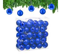 Relaxdays Boule de Noël, lot Pratique de 50, Plastique Robuste, pour décorer Le Sapin, diamètre : 6 cm, Bleu Roi