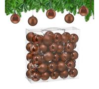 Relaxdays Boule de Noël, lot Pratique de 50, Plastique Robuste, pour décorer Le Sapin, diamètre : 6 cm, Marron