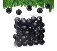 Relaxdays Boule de Noël, lot Pratique de 50, Plastique Robuste, pour décorer Le Sapin, diamètre : 6 cm, Noire