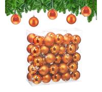 Relaxdays Boule de Noël, lot Pratique de 50, Plastique Robuste, pour décorer Le Sapin, diamètre : 6 cm, Orange