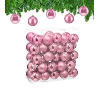 Relaxdays Boule de Noël, lot Pratique de 50, Plastique Robuste, pour décorer Le Sapin, diamètre : 6 cm, Rose