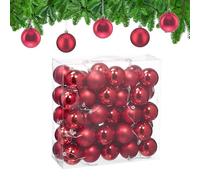 Relaxdays Boule de Noël, lot Pratique de 50, Plastique Robuste, pour décorer Le Sapin, diamètre : 6 cm, Rouge