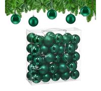 Relaxdays Boule de Noël, lot Pratique de 50, Plastique Robuste, pour décorer Le Sapin, diamètre : 6 cm, Vert foncé