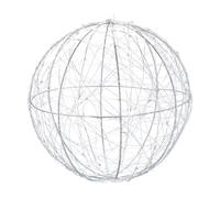 Relaxdays Boule décorative LED, Décoration intérieure fenêtre, Sphère Lumineuse, à Piles, Noël, Diamètre 20 cm, argenté