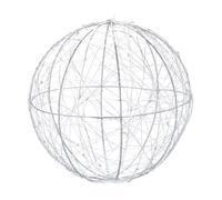 Relaxdays Boule décorative LED, Décoration intérieure fenêtre, Sphère Lumineuse, à Piles, Noël, Diamètre 20 cm, argenté
