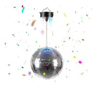 Relaxdays Boule disco 20 cm avec moteur et LED