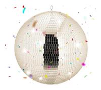 Relaxdays Boule Disco décorative à Suspendre, Ø 50 cm, Champagner, Boule de fête avec œillet