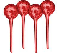 Relaxdays Bulle d’arrosage pour Vos Plantes, en lot Pratique de 4, en Verre, H x D : 30 x 9 cm, Rouge