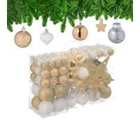 Relaxdays Boules de Noël, Lot de 101, en Plastique, décoration de Sapin, cœurs, étoiles et cimier, Choix de Couleur