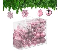 Relaxdays Boules de Noël, Lot de 100, en Plastique, Paillettes, Mates, Brillantes, décoration de Sapin, Roses