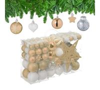 Relaxdays Boules de Noël, Lot de 101, en Plastique, décoration de Sapin, cœurs, étoiles et cimier, Choix de Couleur