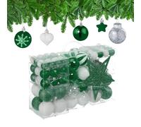 Relaxdays Boules de Noël, Lot de 101, en Plastique, décoration de Sapin, cœurs, étoiles et cimier, Choix de Couleur