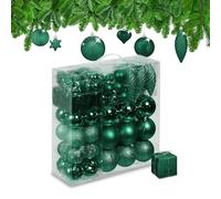 Relaxdays Boules de Noël, Lot de 110, en Plastique, D : 6 cm, décoration de Sapin, avec Guirlande, Choix de Couleur