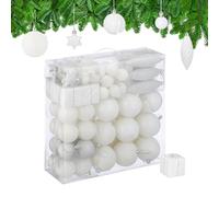 Relaxdays Boules de Noël, Lot de 110, en Plastique, D : 6 cm, décoration de Sapin, avec Guirlande, Choix de Couleur