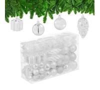 Relaxdays Boules de Noël, Lot de 72, en Plastique, Ornements de Sapin, cœurs, Bottes, Pommes de pin, Choix de Couleur