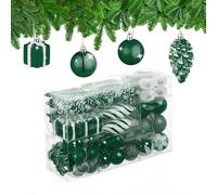 Relaxdays Boules de Noël, Lot de 72, en Plastique, Ornements de Sapin, cœurs, Bottes, Pommes de pin, Choix de Couleur
