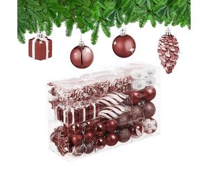 Relaxdays Boules de Noël, Lot de 72, en Plastique, Ornements de Sapin, cœurs, Bottes, Pommes de pin, Choix de Couleur