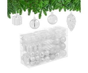 Relaxdays Boules de Noël, Lot de 72, en Plastique, Ornements de Sapin, cœurs, Bottes, Pommes de pin, Choix de Couleur