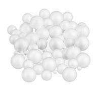 Relaxdays Boules en polystyrène, Lot de 72, Petites & Grandes balles, pour bricoler & Peindre, ∅: 2, 5 & 7 cm, Blanc