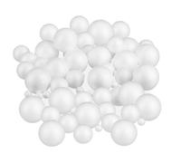 Relaxdays Boules en polystyrène, lot de 72, petites & grandes balles, pour bricoler & peindre, ∅: 2, 5 & 7 cm, blanc