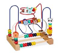 Relaxdays Boulier bébé, Circuit de motricité, Bois, Design A, Enfants dès 1 an, Filles et garçons, Multicolore