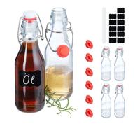 Relaxdays Lot de 6 bouteilles en verre